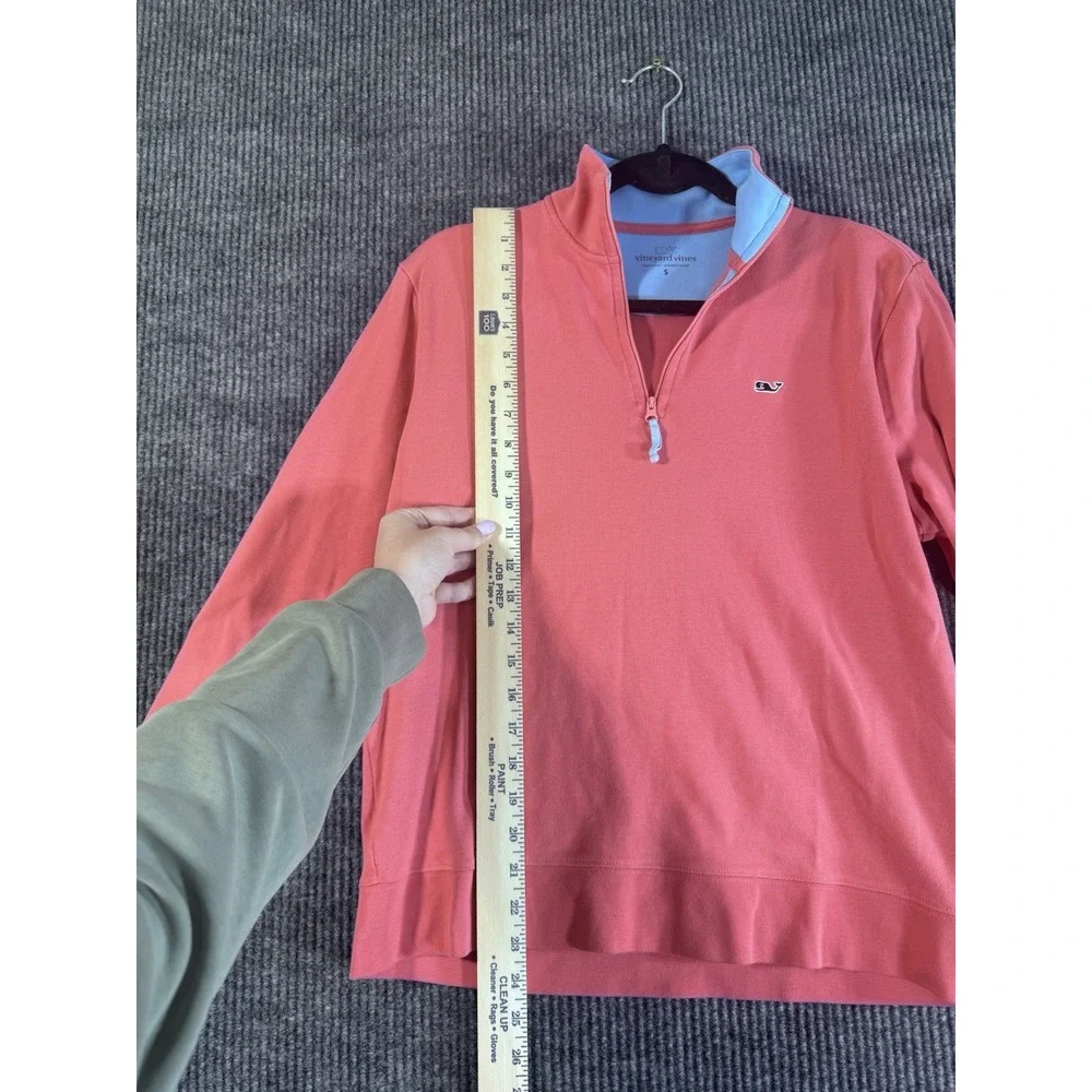 Vineyard Vines Pink Knit Pima Cotton Pullover Sweater Mock‎ Neck 1/4 Zip S
